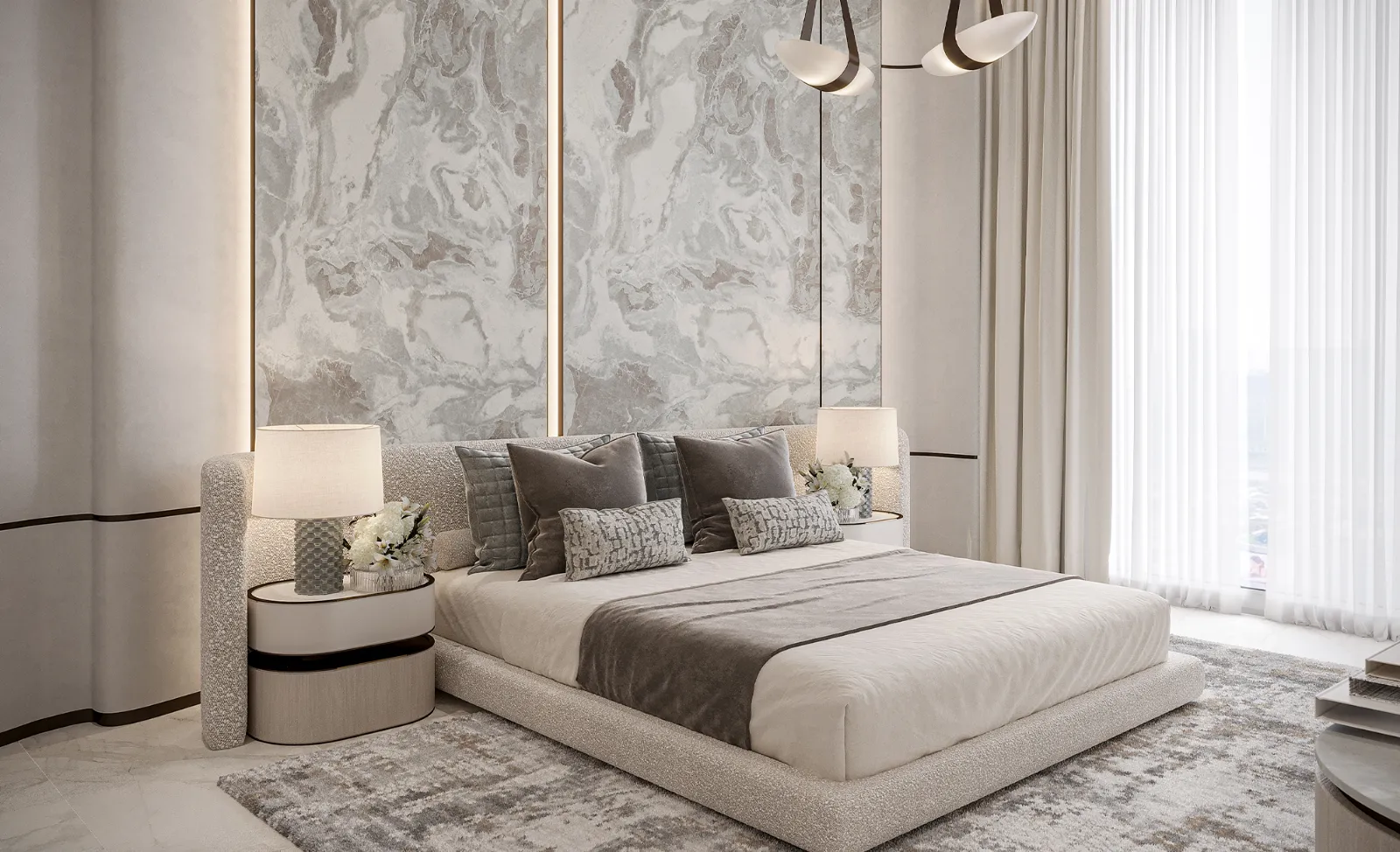 3 Bedroom Residence master suite at 113 Residences by Iman