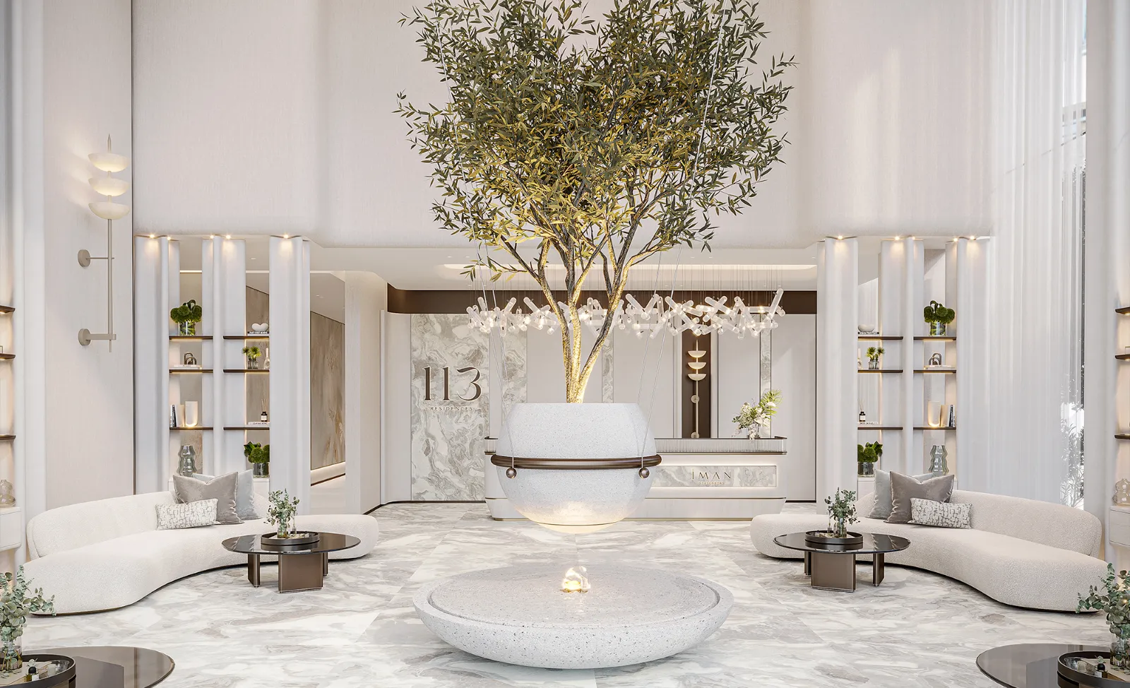 Signature lobby at 113 Residences by Iman